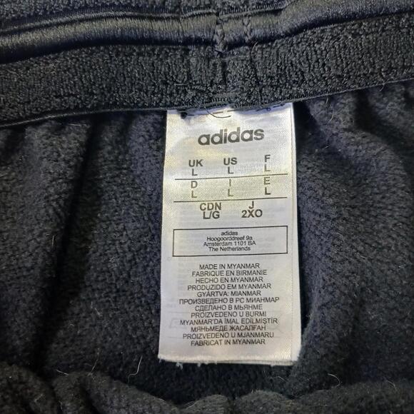 Adidas GD5471 Men's Black/White 3 Stripe Fleece Jogger Sweatpants Size L (30×30) - Picture 4 of 16